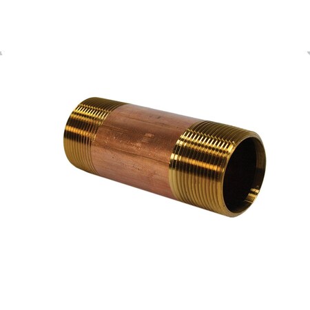 1-1/2 In. X 10 In. Red Brass Pipe Nipple, Lead Free